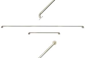 lot 18296 image: Cafe Curtain Rods - 2 Pack, Adjustable 16-48 Inch, No Drill Adhesive or Screw Mount, Nickel Brushed, 38 Diameter for French Door Curtains