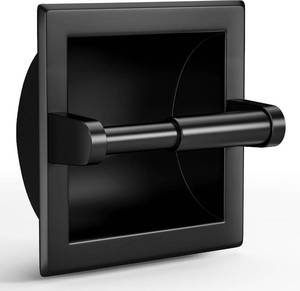 lot 19028 image: YWHWXB Toilet Paper Holder, Recessed, Stainless Steel, Wall-Mounted, Matte Black
