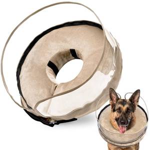 lot 19062 image: BARKLESS Dog Cone, Inflatable Dog Cone After Surgery for Large Breeds, Soft Surgery Collar with Enhanced Anti-Licking Guard Shield for Pets, Patented Protective Donut Collar