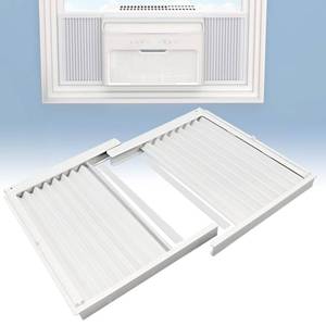 lot 19063 image: Flamorrow Window Air Conditioner Side Panels with Frame, Fits 8,000 BTU Window Air Conditioners, AC Accordion Filler Kit and Air Conditioner Curtain Replacement for Window AC Units