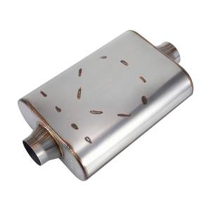 lot 19065 image: Exhaust Muffler, Universal Muffler for Cars Trucks, Stainless Steel Straight-Through Chamber Performance, 2.5 InletOutlet, Overall Length 17