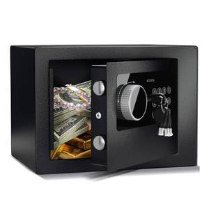 lot 19066 image: Digital Electronic Money Safe, Steel Security Lock Box with Keypad, Office Hotel Business Jewelry Gun Cash Safe, 0.23 Cubic Feet, 9.06 W x 6.69 D x 6.69 H��black��