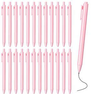 lot 20022 image: 25 Pcs Aesthetic Ballpoint Pens Bulk Cute Ball Point Pink Pen Black Ink 0.5mm Retractable Fine Point Writing Server Pens for Server Christmas Baby Shower Back To School Party Favor Gifts Girls Women