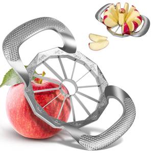 lot 20026 image: Apple Slicer, All-metal Construction Apple Slicer and Corer with 12 Stainless Steel Blades, Large Apple Cutter for Up to 4 IN Apples with Comfortable Wider Non-slip Handle, for Fuji and Gala