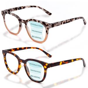 lot 20033 image: LianSan 2 Packs Progressive Multifocus Reading Glasses for Women - Ladies Near and Far Blue Light Blocking Computer Readers(Multicolor for 3ft,2.00x)