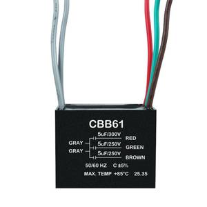 lot 20035 image: YukiHalu Ceiling Fan Capacitor CBB61 555uF 250V 5-Wires, Compatible with New Harbor Breeze Hunter and Others Fans
