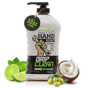 lot 20041 image: Grip Clean Heavy Duty Hand Cleaner for Mechanics �� Natural Pumice & Clay-Infused Technology Removes Grease, Oil & Grime �� Moisturizing Liquid Hand Soap for Shop, Garage & Industrial Use �� 32oz(Broken Pump)