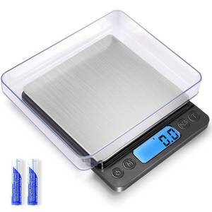 lot 20050 image: Digital Food Kitchen Scale Upgraded, YONCON 3000g0.1g High Accuracy Mini Pocket Scale Measures in Grams and oz for Cooking, Baking, Jewelry, Tare Function,2 Trays, LCD Display (Batteries Included)