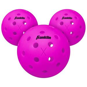 lot 20061 image: Franklin Sports X-40 Pickleballs - Official Ball of USA Pickleball, APP Tour, US Open - Suitable for Outdoor Courts - Regulation Size, Tournament Grade - 3 Pack - Purple