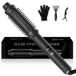lot 20083 image: Ukliss 1.5 Inch Thermal Brush, Negative Ion Ceramic Hair Styler, 9 Temp Settings & Dual Voltage for Frizz-Free Shine, Damage Protection for Medium-Long Hair (Black) (Black)
