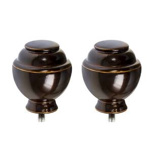 lot 20086 image: KAMANINA Round Replacement Finials for 34 or 58 Inch Curtain Rods, Ivory Wihte Drapery Rod Finials with M6 Standard Screws, Set of 2 (WHITE)