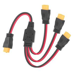 lot 20123 image: daitoku XT60 Splitter Cable, XT60 1 Female to 3 Male Connector 12AWG XT60 Power Extension Cable for RC Car UAV Quadcopter (1FT)
