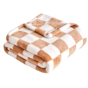 lot 20133 image: Yurhap Checkered Baby Blanket Fleece Baby Blankets Neutral for Boys Girls, Super Soft Warm Lightweight Infant Toddler Newborn Receiving Blankets for Crib Stroller, 30x40, Khaki