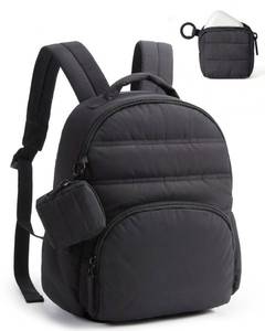 lot 20140 image: BAGSMART Small Backpacks for Women, Lightweight Puffer Mini Backpack Purse with Pouch, Quilted Casual Daypack, Water-Resistant Bookbag for Daily Travel College, 2-in-1 Set, Black