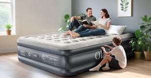 lot 1377 image: Olarhike queen size gray blow up mattress