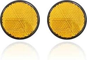 lot 6180 image: Amber Round Reflectors with Mounting Hardware