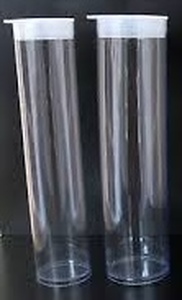 lot 6186 image: Clear Glass Storage Containers with White Lids Set of 2