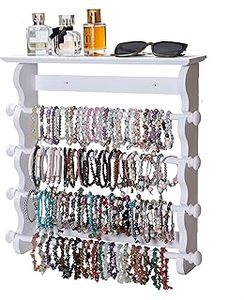 lot 6187 image: White Wall Mount Bracelet Holder Display Stand