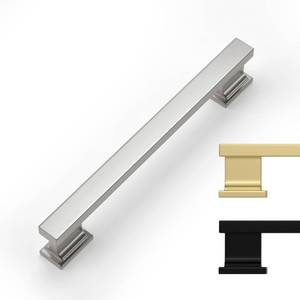lot 22790 image: Rergy 20 Pack Brushed Satin Nickel Cabinet Handles, 5 Inch Hole Center Pulls, Kitchen Drawer Pulls and Knobs, Square Hardware for Kitchen Bathroom Dresser - Retail $46