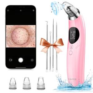 lot 22973 image: Blackhead Remover Pore Vacuum with Camera - Upgraded Black Head Remover for Face, Electric Acne Comedone Whitehead Extractor Tools - 5 Modes, 3 Probes, Pimple Popper Tool Ki - Retail $30