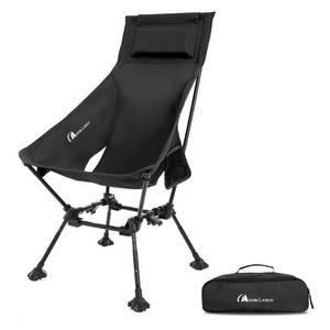 MOON LENCE High Back Folding Camping Chairs, Height-Adjustable, Widened Seat, for Beach with Anti-Sinking Feet - Retail: $53