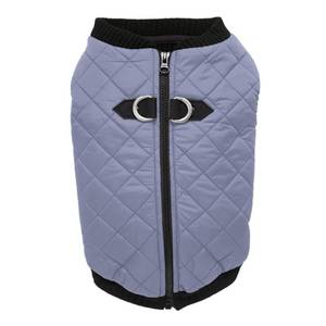 lot 30290 image: Gooby Fashion Vest Dog Jacket - Gray, Small - Warm Zip Up Dog Bomber Vest with Dual D Ring Leash Water Resistant for Small to Medium Dogs - Retail $30