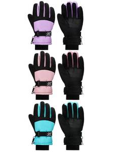 lot 30311 image: Bencailor 3 Pairs Kids Winter Gloves Waterproof Snow Ski Gloves Warm Windproof Adjustable Mittens for Boy Girl Outdoor(8-12 Years,Purple, Blue, Pink) - Retail $22