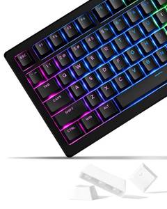lot 30312 image: SDYZ x XVX Doubleshot PBT Keycaps 60 75 100 Percent - Shine Through Keycaps, for Mechanical Keyboards, Full 137 Key Set, OEM Profile, Backlit - Black - Retail $14