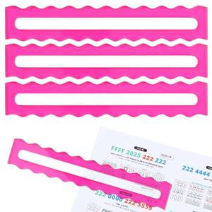lot 30314 image: Amyhill 4 Pack Mahjong Guide Line Finder Acrylic Bright Scalloped Mahjong Rules Helper, Rules Reader for Players Women(Pink) - Retail $9