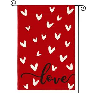 lot 30332 image: AVOIN colorlife Love Heart Valentines Day Garden Flag 12x18 Inch Double Sided, Anniversary Wedding Yard Outdoor Flag - Retail $9