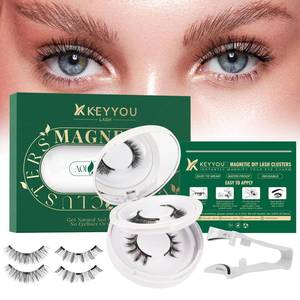 lot 30337 image: KEYYOU Daily Wear Reusable Magnetic Eyelashes 2 Pair with Applicator No Glue Needed 3D Natural Magnetic Lashes, Easy to Apply & Long Lasting for Daily Use & Events(A01A04) - Retail $10