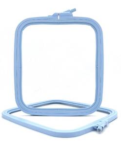 lot 30341 image: Nurge Square Embroidery Hoop - Plastic Cross Stitch Frame for Needlepoint & Embroidery - Adjustable Craft Hoop - Blue - No3 (Medium) - Retail $12