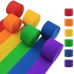 lot 32251 image: Oun Nana Crepe Paper Streamers 6 Rolls Rainbow Streamers 2.2 Inches 738 Feet, Streamers Party Supplies for Birthday, Wedding, Baby Shower, Bachelorette Party, Graduations Decorations, DIY Crafts - Retail $9