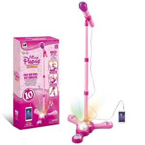 lot 32253 image: Model Karaoke Machine for Singers,Rechargeable Karaoke Machine Toys with Adjustable Stand,Kids Microphone with Flashing Stage Lights Adjustable Stand Gift - Retail $27