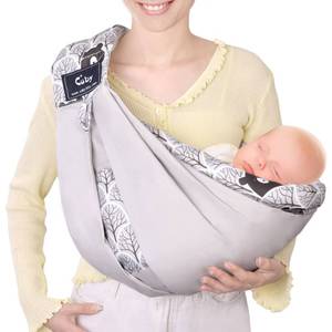 lot 32270 image: Baby Carrier by Cuby, Natural Cotton Baby Wraps Sling Baby Holder Extra Comfortable for Easy Wearing Carrying for Newborn, Soft and Adjustable Newborn and Toddler Carrier Slings (Gray Bear) - Retail $32