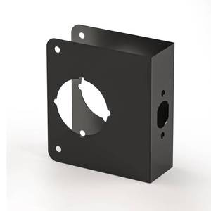 lot 32276 image: Naubea Door Knob Reinforcement Plate, Matte Black, Fits 1-34 Doors, 2-38 Backset, Lock and Knob Cover, Deadbolt Cover, Reinforce and Repair Wood or Metal Doors - Retail $16