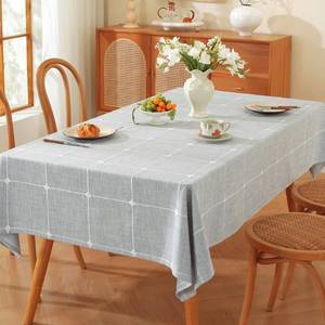lot 32280 image: TruDelve Cotton Square Tablecloths 52x52 Inch Card Table Tablecloth Blue Fabric Farmhouse Tablecloth(Blue,52x52,Square) - Retail $20