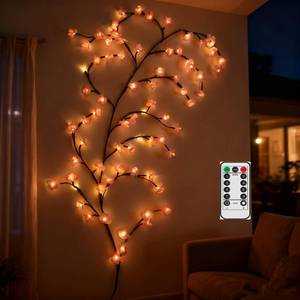 lot 33205 image: Cherry Blossom Tree Light with Remote, 144 LED Cherry Blossom Branch Lights for Wall, 8 Lighting Modes&Timer, Flexible DIY Indoor Decoration for Home, Christmas, Wedding, Party (144LED-90inch) - Retail $24