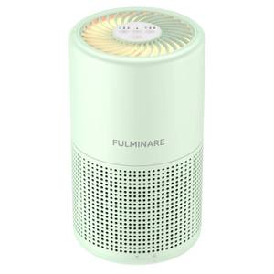 lot 33209 image: FULMINARE Air Purifiers for Home Bedroom H13 HEPA Air Purifier, 3 Speeds, Timer, 24dB, Small Mini Air Purifier with Night Light, Green - Retail $28