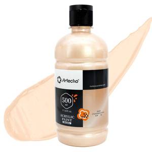 lot 33213 image: Artecho Champagne Gold Acrylic Paint - Large Bottle 500ml  17oz, Craft Paint for Canvas, Rocks, Wood, Fabric, Ceramic, Non-Toxic - Retail $16