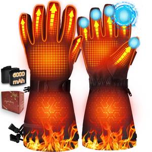 lot 33223 image: Heated Gloves for Men Women - 7.4V 6000mAh Rechargeable Heated Gloves Up to 10H Warmth, Full Touchscreen, 10s Fast Heating, 3 Level Adjustable, Electric Winter Gloves for Outdoor Skiing Hunting Hiking