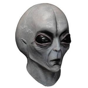 lot 33628 image: LOTIKS Realistic Alien Mask Latex Full Head Big Eyes Grey Masks Costume for Adult Teens Halloween Cosplay Party Props Scary Party Decoration Novelty Headwear Outfit