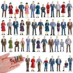 lot 33641 image: Juexica 160 Pcs 1 50 Scale Mini People Figurines 1.38 Inch Model Trains Architectural Painted People Figures Tiny Plastic Miniature Figurines Sitting Standing Model for Miniature Scenes - Retail $23