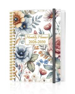 lot 33642 image: 2026-2030 Monthly Planner - 60 Month PLanner Calendar from January 2026 to December 2030, 5 Year Planner 2026-2030 with Flexible Cover, Inner Pocket, Perfect for Home  School  Office, 5.8 x 8.5, Colorful Large Flower - Retail $18