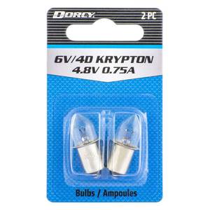 lot 33648 image: Dorcy 6-Volt4D-4.8-Volt, 0.75A Bayonet Base Krypton Replacement Bulb (41-1663), Blue, 2-Pack - Retail $5