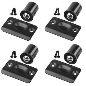 lot 33654 image: HOMOTEK 4 Pack Drive in Ball Catch  (Strike Plate Not Included) for Closet Doors, Black, 1316 Inch x 1-18 Inchs,Die-cast, Adjustable Tension Ball - Retail $10