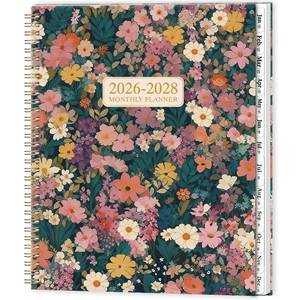 lot 33668 image: Monthly Planner 2026-2028 - 2 Year Monthly PlannerCalendar 2026-2028, July 2026 - June 2028, 9 x 11, 24 Monthly Tabs, Double-Sided Pocket, Twin-wire Binding, Holidays, Inspirational Quotes - Retail $10