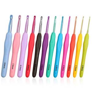 lot 33680 image: KOKNIT 12 PCS Crochet Hooks, Ergonomic Handle Crochet Hooks Set for Arthritic Hands, Comfortable Smooth Crochet Needles Extra Long Knitting Needles with Stitch Markers - Retail $14