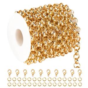 lot 33706 image: UMAOKANG Gold Plated Chains for Jewelry Making Lightweight Aluminum Circle Chain Necklace DIY Jewelry Making Supplies Findings - Retail $11