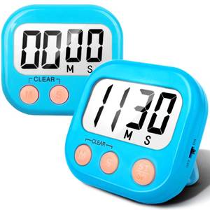 lot 33707 image: 2 Pack Kitchen Timers Loud Ring Digital Timers for Cooking Magnetic Blue - Retail $7
